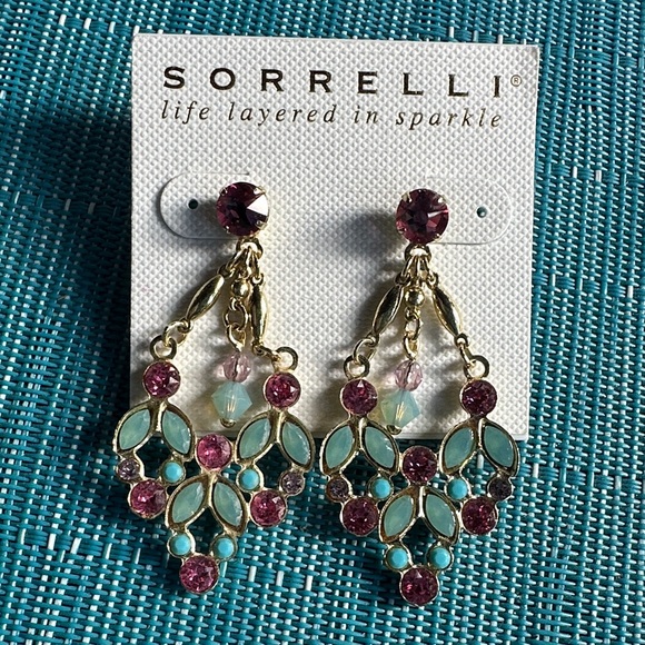 Sorrelli Jewelry - Sorrelli Pink and Gold Chandelier Earrings